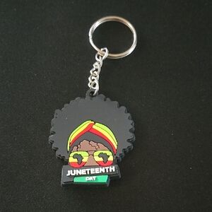 Juneteenth Day Keychain with Afro‎ Design
